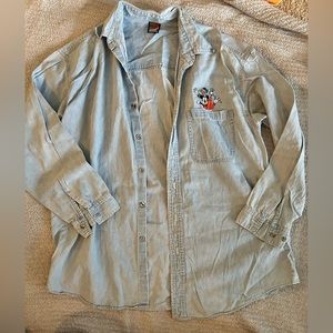 90s vintage Mickey Mouse jean top embroidered
